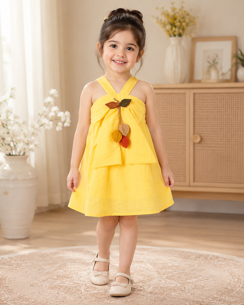 Yellow Butterfly Bow Dress