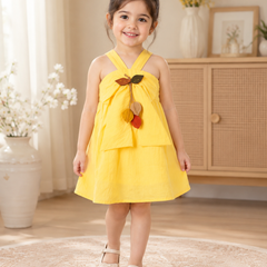 Yellow Butterfly Bow Dress