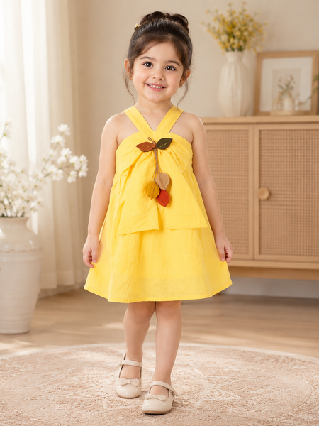 Yellow Butterfly Bow Dress