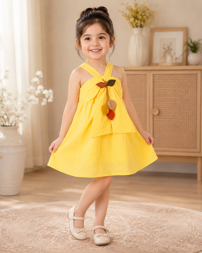 Yellow Butterfly Bow Dress