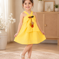 Yellow Butterfly Bow Dress