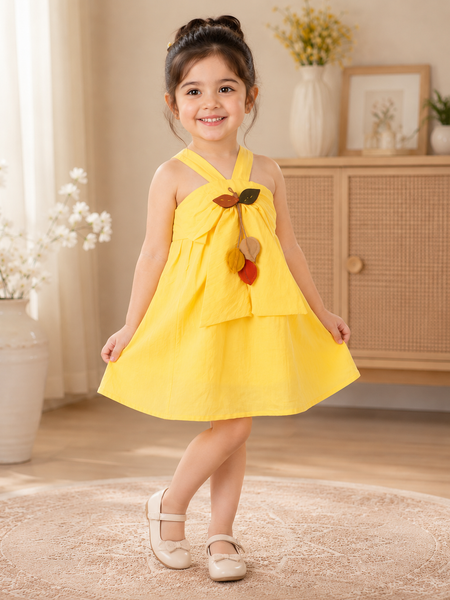 Yellow Butterfly Bow Dress