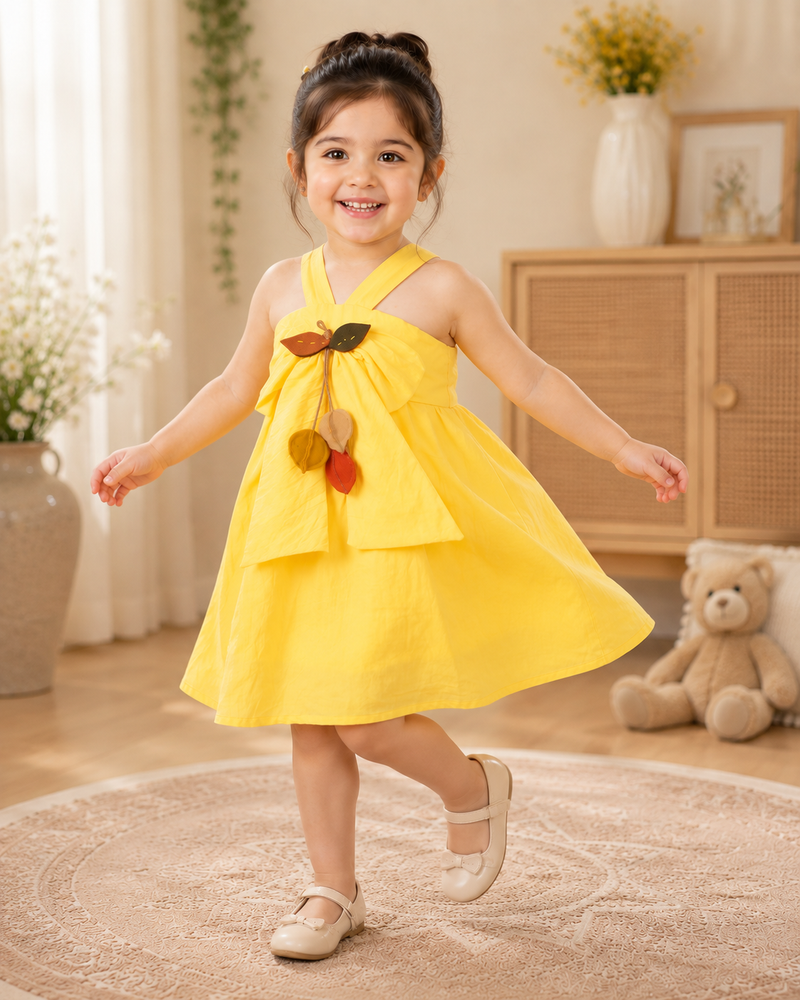 Yellow Butterfly Bow Dress