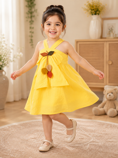 Yellow Butterfly Bow Dress