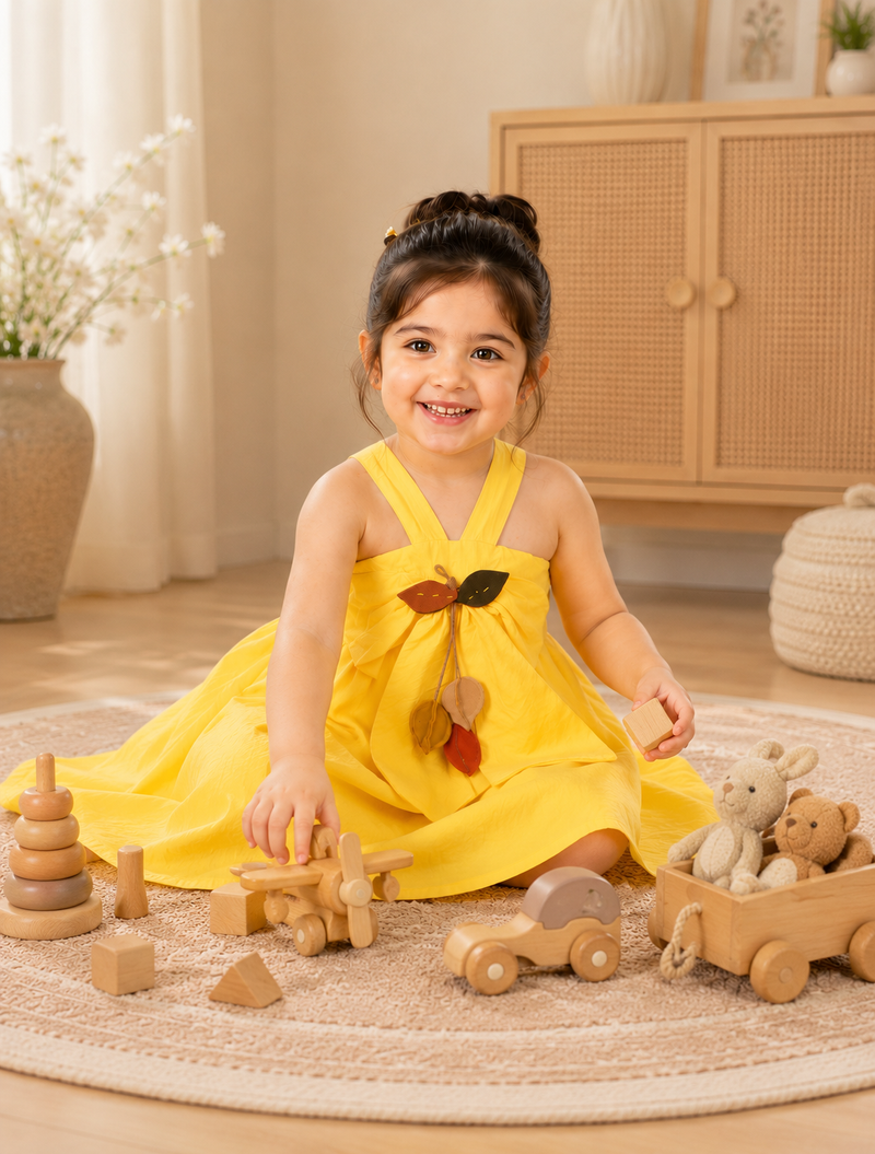 Yellow Butterfly Bow Dress