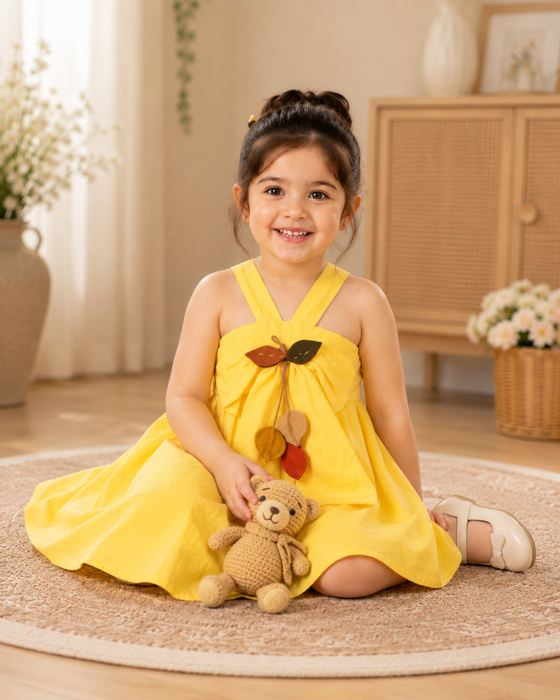 Yellow Butterfly Bow Dress