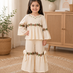 Floral Embroidered Sharara Set