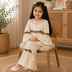 Floral Embroidered Sharara Set