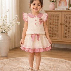 Pink Floral Collar Dress