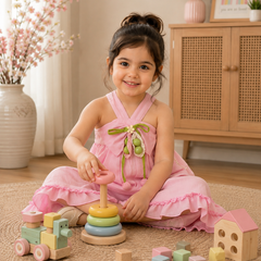 Pink Halter Ruffle Co-Ord Set
