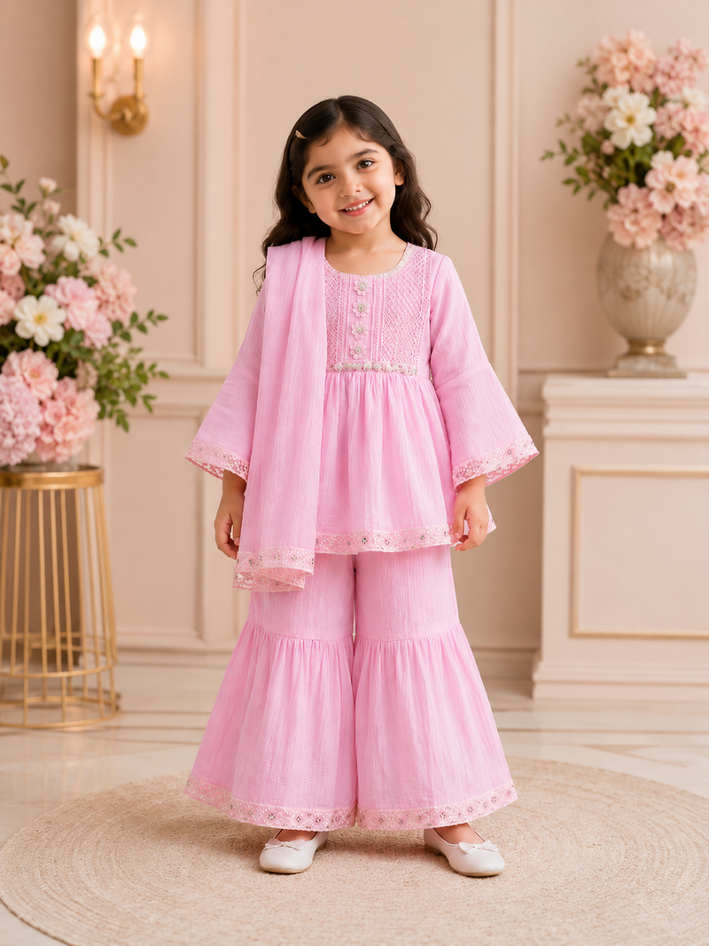 Blush Whisper Sharara Set