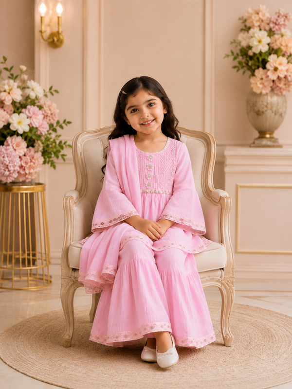 Blush Whisper Sharara Set
