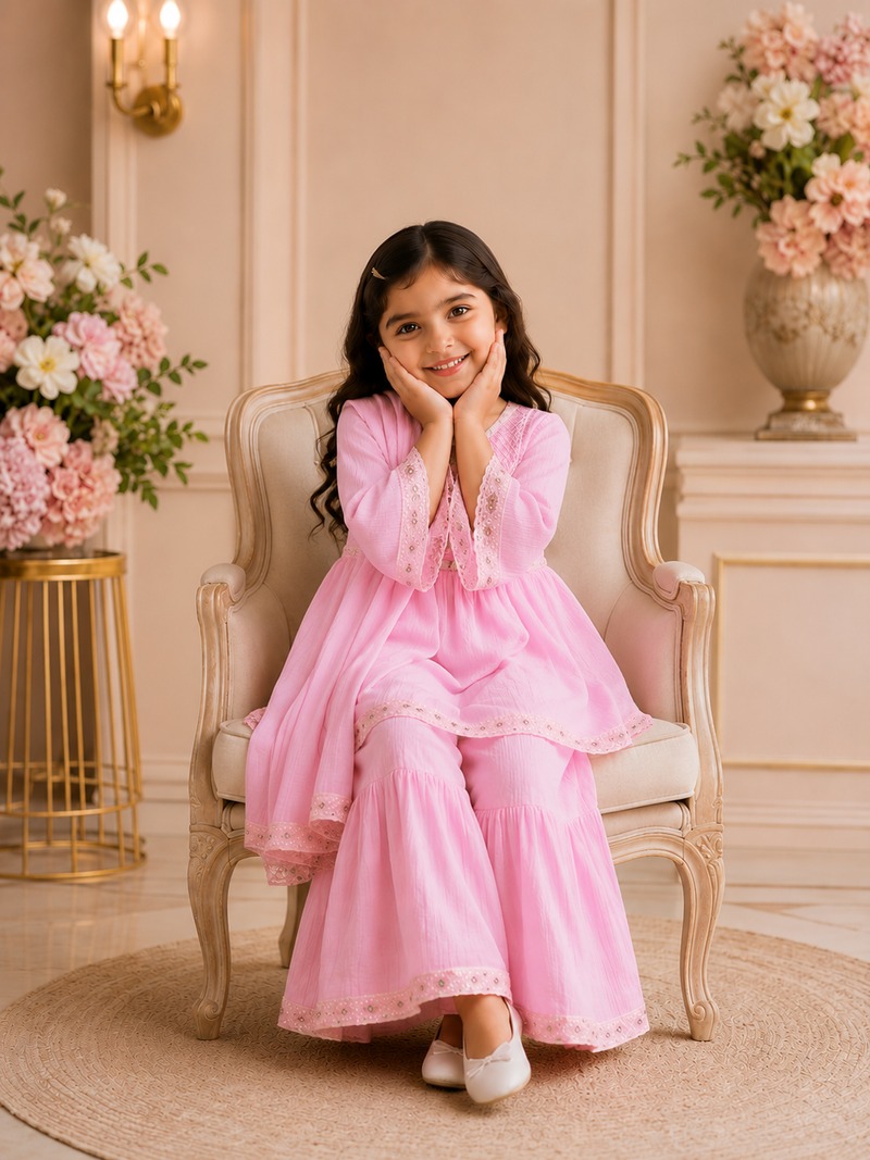 Blush Whisper Sharara Set