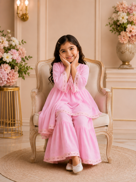 Blush Whisper Sharara Set
