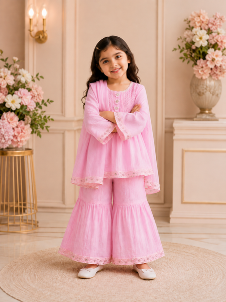 Blush Whisper Sharara Set